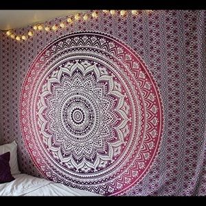 Pink and purple mandala tapestry